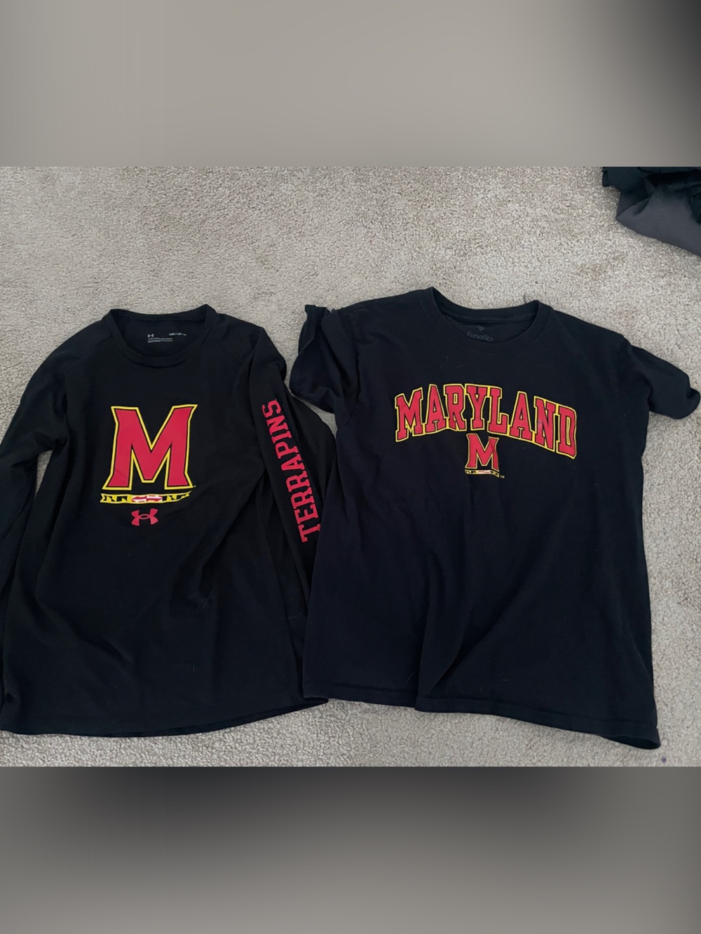 Under Armour Black Maryland Terrapins Long & Short Sleeve Tee Set